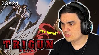 VASH vs LEGATO  Trigun Episode 23 amp 24 REACTION [upl. by Martinsen]