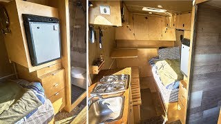 Van Builders Personal Stealth Sprinter Van Conversion with Full Bathroom and Kitchen VAN LIFE TOUR [upl. by Amehr]