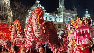 Fuegos artificiales Cabalgata nuevo Año Chino 2024 Valencia hoy valencia chino añonuevo fuegos [upl. by Soulier]