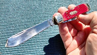 THIS IS A RARE PATTERN EVEN FOR ME 🤣🤣  Rough Rider Lockback Trapper Knife RR1068  Cool spey blade [upl. by Schwinn158]