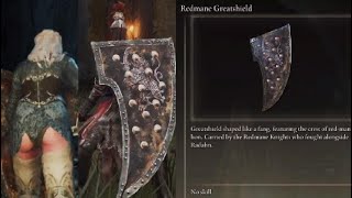 Elden Ring Redmane Greatshield Drop Location and Stat Comparison with other Greatshields [upl. by Venditti320]