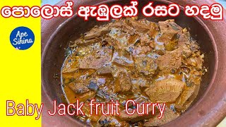 පොලොස් ඇඹුල  Baby Jack Fruit Curry  Polos Curry  Polos Ambula  Polos Curry Sri Lanka  Polos [upl. by Macswan]