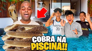 😱 COBRA GIGANTE NA PISCINA 😱😬 “ Todos ficaram com medo “ 😬😅 [upl. by Afira]