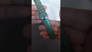 How To Use A Butterfly Clasp On A Moss Green Stingray Leather Watch Strap [upl. by Erlewine]