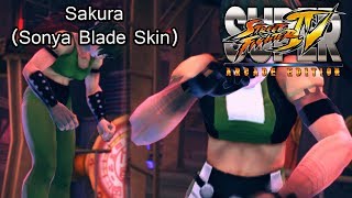 Sakura as Sonya Blade  Super Street Fighter IV Arcade Edition [upl. by Jeannine]