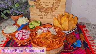 Receta de Pozole Rojo Tradicional [upl. by Yoccm979]