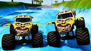 Zombie Monster Truck Madness Downhill Race Action 🧟‍♂️🚗 [upl. by Hebrew]