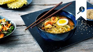 Ramen mit Riesengarnelen selber machen  Streetfood aus Japan  EDEKA [upl. by Ettari]