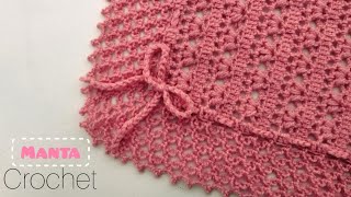 Mantita o cobija para bebe tejido a crochet gancho tutorial paso a paso [upl. by Zipnick]