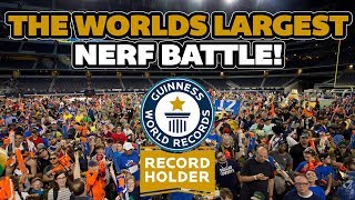 THE WORLDS LARGEST NERF BATTLE  Guinness World Record  ATampT Stadium [upl. by Yellhsa354]