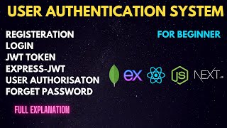 User Authentication System using nodejs  MERN Nextjs and JWT Tokens  full explanation [upl. by Calvano367]