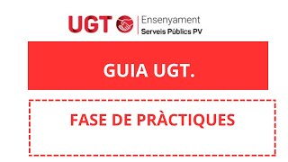 UGT INFORMA OPOSICIONS 2324 Regulació fase de pràctiques [upl. by Esened]