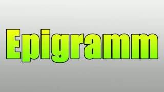 Epigramm [upl. by Nowell]