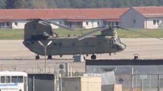 US Army Heli Pad Ansbach Chinooks and Blackhawks [upl. by Mandelbaum]