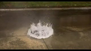 Video shows water overwhelming a manhole cover as Hurricane Beryl moves in [upl. by Yeldar]