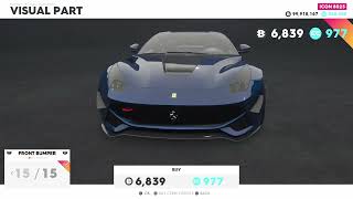 buying all visual parts of every vehicle Ferrari F12 Berlinetta 74  The Crew® 2 [upl. by Amliv]