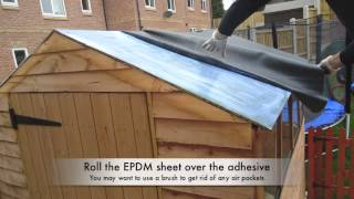 How to Install Firestone EPDM Rubber Roofing on a Shed Roof [upl. by Asilla90]