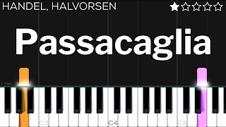 Passacaglia  HandelHalvorsen  EASY Piano Tutorial [upl. by Evante]