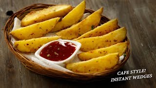 Potato Wedges  Cafe Style Instant Crispy amp Fluffy Recipe  CookingShooking [upl. by Ahtekahs]