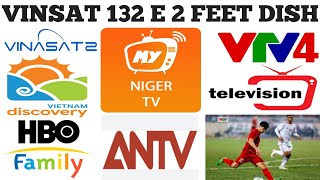 vinasat 132 E  2 feet dish antena  Dish setting channel list [upl. by Cibis]