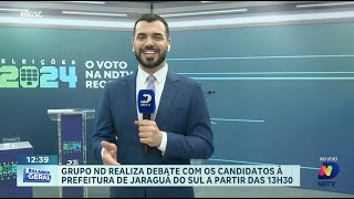 Grupo ND promove debate com candidatos de Jaraguá do Sul às 13h30 [upl. by Sethrida345]