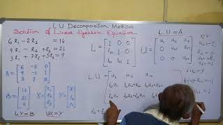 L U Decomposition method Solution of linear equations [upl. by Marlow]