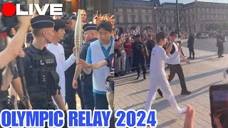 JIN BTS PARIS OLYMPIC TORCH RELAY 2024  JIN OLYMPIC GAMES 🔴 LIVE [upl. by Risser]