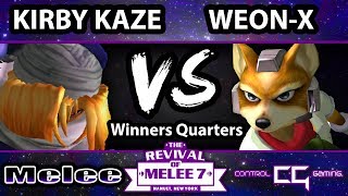 Revival of Melee 7  WeonX Fox Vs KirbyKaze Sheik  Winners Quarters [upl. by Ayeki]