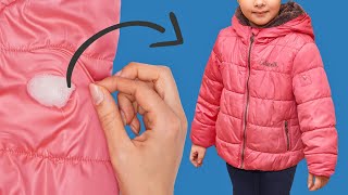 A great tip to sew the hole on the down jacket easily and invisibly [upl. by Siger]