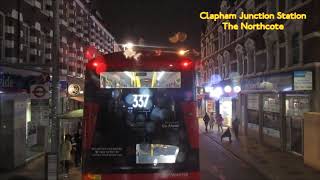 FULL ROUTE VISUAL  London Bus Route 37 Putney Heath  Peckham  VHP2 BV18YAE [upl. by Immac]