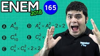 🔥 ENEM 2018 Matemática 165 👉🏻 Análise Combinatória Arranjo e Combinação [upl. by Dubois]