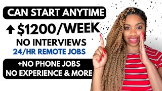 Hires On The Spot ⬆️1200 WeeklyNo Interviews 4 Remote Jobs NOW HIRING [upl. by Annoled]