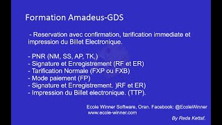 Amadeus Formation Cours PNR Amadeus Reservation Tarification By Reda KETTAF [upl. by Erodasi599]