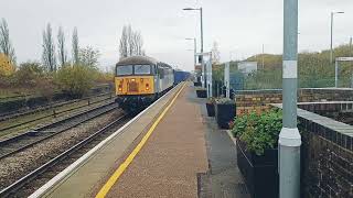 Class 56 Diesel Locomotive at Whittlesea Station heading towards Ely [upl. by Julita]