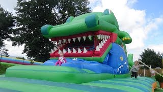 Gigantic fun on Bouncy Castles Kids playground Plac zabaw Pałacowa Bawialnia Kowary Poland [upl. by Cassil888]