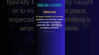 English Word  Abscond  Meaning With An Example englishwords english abscond [upl. by Kind]