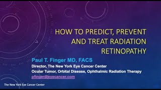 Radiation Retinopathy How to Predict Prevent and Save Vision [upl. by Alaik]