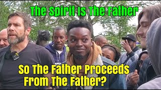 Speakers Corner  GodLogic And Other Christians Give Unitarian Proof For Him To Accept Jesus As God [upl. by Atteuqram]