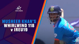 Musheer Khan Smashes Indias 1st Century at 2024 U19 World Cup [upl. by Arataj]