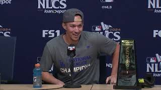 Tommy Edman on winning NLCS MVP amp tying Corey Seagers record for NLCS RBIs by a Dodger｜World Series [upl. by Assirac]