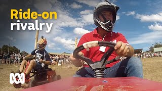 Lawn mower racing rivalry 🏁  Back Roads  ABC Australia [upl. by Rabah]