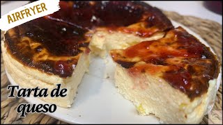 TARTA DE QUESO EN FREIDORA DE AIRE SIN AZÚCAR NI HARINAS Postres Saludables en Airfryer  Día 3 [upl. by Severn]