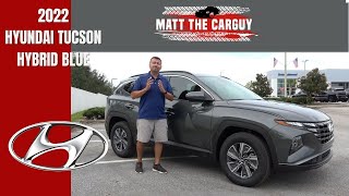 Is 2022 Hyundai Tucson Hybrid Blue 38MPG the best trim to buy Walk around review and test drive [upl. by Suirad]