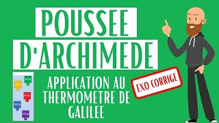 Thermomètre de Galilée exercice poussée dArchimède [upl. by Aztilem]