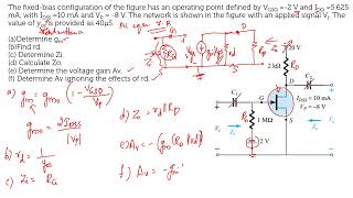 JFET Fixed Bias configuration problemFew Minutes Learning [upl. by Lleoj915]