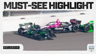 Conor Daly spins multiple cars stack up at St Louis  INDYCAR [upl. by Hollerman767]