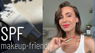 Мои любимые SPF makeupfriendly  DIOR Shiseido Clarins Charlotte Tilbury  в тч для жирных типов [upl. by Baudin]