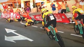 JumboVisma TTT Crash On Vuelta a España Stage 1 [upl. by Blankenship441]