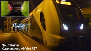 Neumünster Kopplung und Abfahrt DB RE7 Twindexx VarioBr 445 021  445 031 Richtung Hamburg [upl. by Robers]