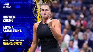 Zheng Qinwen vs Aryna Sabalenka Highlights  2024 US Open Quarterfinal [upl. by Warthman492]